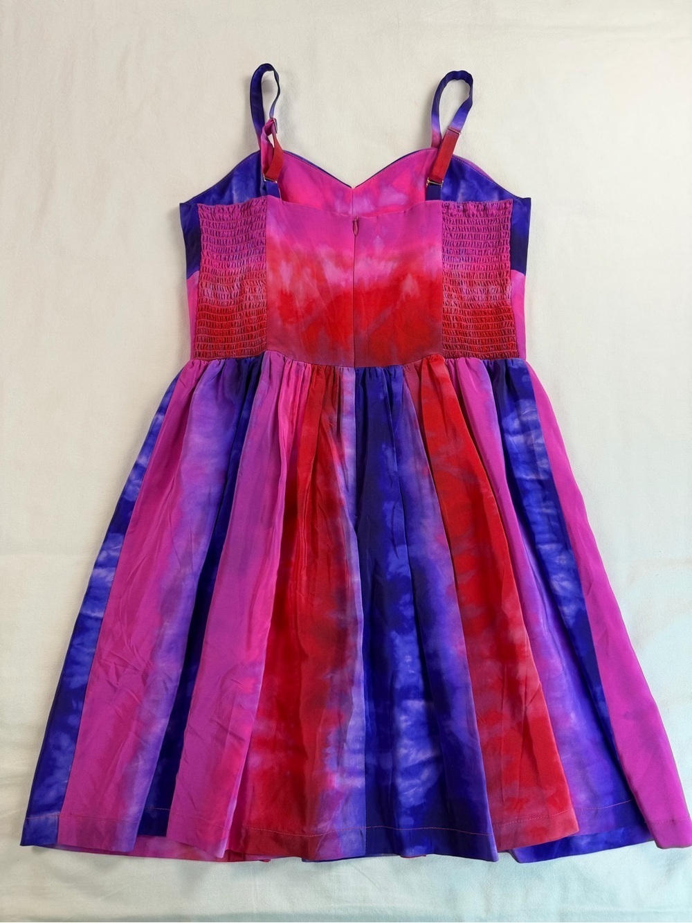 Amanda Uprichard Hot Pink and Purple Silk Fit and Flare Fairycore Mini Dress - Picture 10 of 12